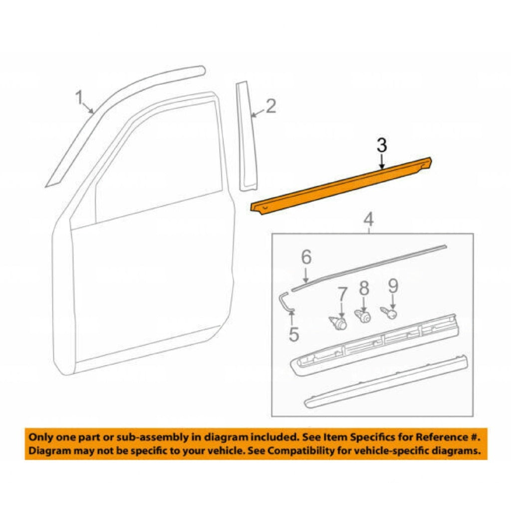 ORIGINAL TOYOTA LAND CRUISER LC100 LEXUS LX470 CHROME GLASS DOOR MOULDING SEAL RUBBER OUTER STRIP WINDOW GETAH TINGKAP