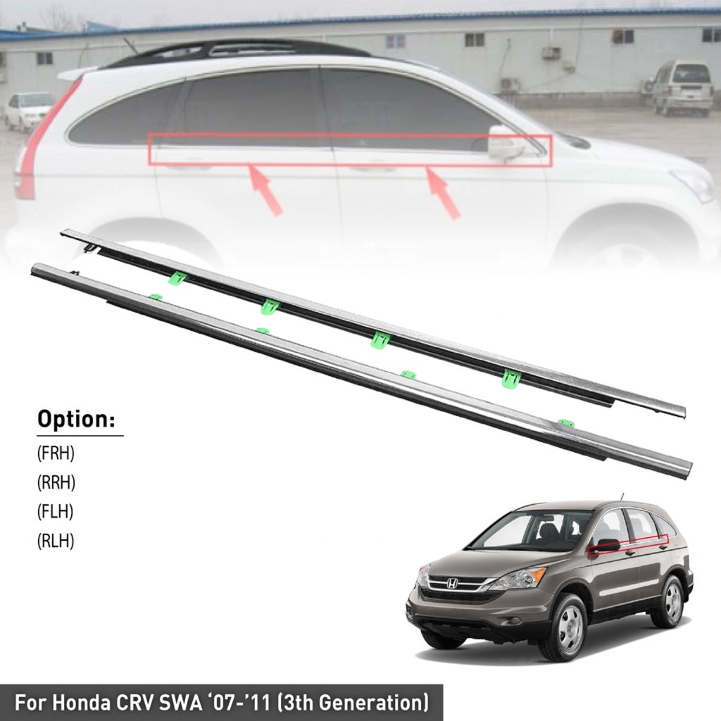 HONDA CRV SWA 2007-2011 3th Gen GLASS DOOR MOULDING SEAL RUBBER OUTER STRIP TRIM WINDOW GETAH LUAR CERMIN TINGKAP