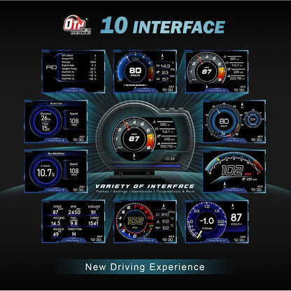 OTP H06+ Myvi Old Viva Avanza Avy Yrv Passo All Car Use OBD2 Meter Gauge Head Up Display