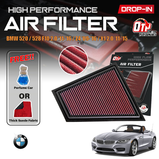 OTP Washable Drop In Air Filter BMW F10 520i 528i X1 E84 XDRIVE28i Z4 09-16 Engine Performance Penapis Enjin