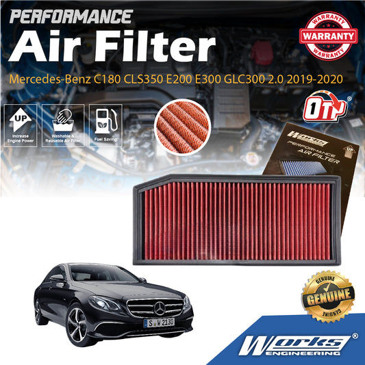 Works Engineering Air Filter For Mercedes-Benz C180 CLS350 E200 E300 GLC300 2.0 2019-2020 WS-FM-017(Red)
