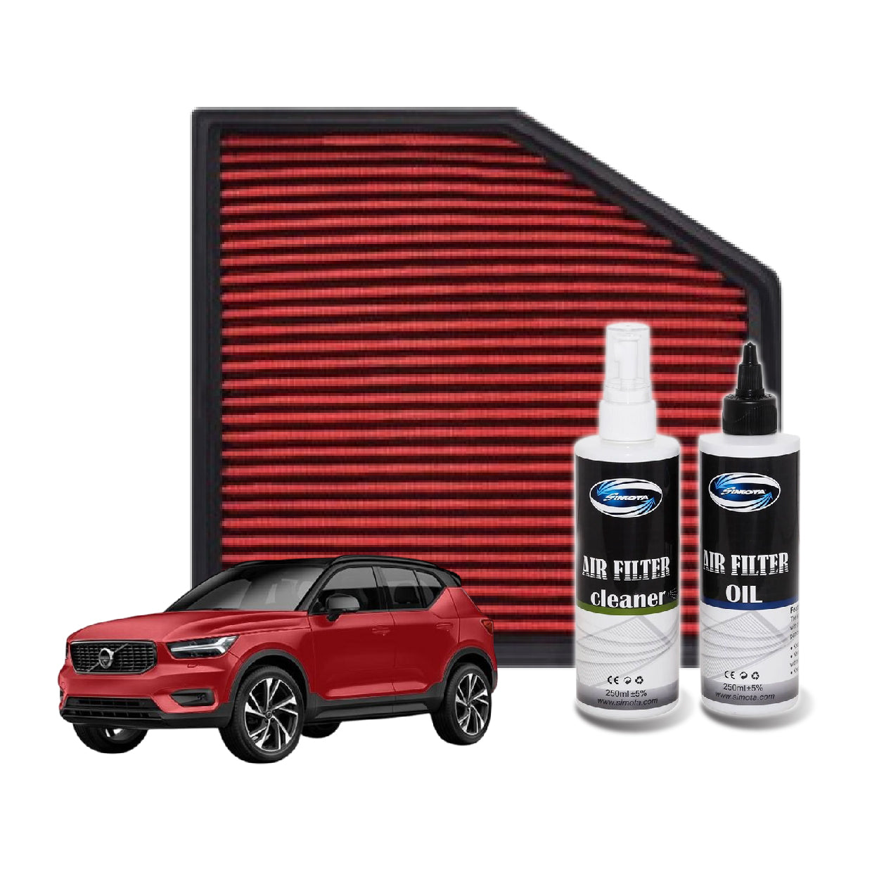 Works Engineering Air Filter Washable Suitable For Volvo XC40 1.5 L3 / 2.0 L4 2018-2019 WS-FV-018 (R