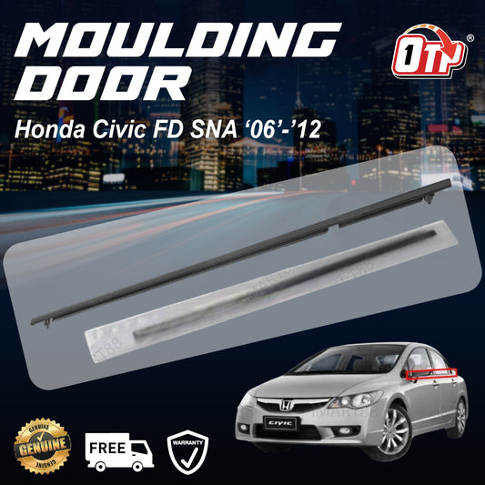 ORIGINAL HONDA CIVIC FD SNA '06-'12 GLASS DOOR MOULDING SEAL RUBBER OUTER STRIP WINDOW GETAH LUAR TINGKAP 72410-SNA-A01
