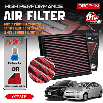 OTP Performance Drop In Air Filter Washable Toyota Prius 1.8L Harrier Hybrid 2.5L LEXUS CT200H 1.8L Penapis Udara