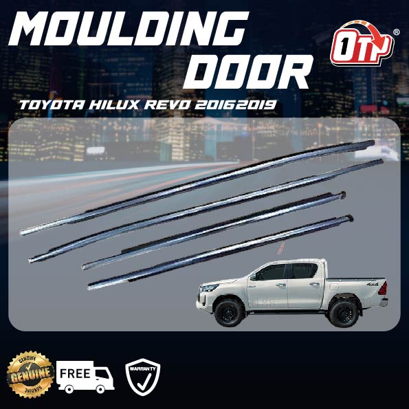 ORIGINAL TOYOTA HILUX REVO 2016-2019 CHROME BLACK GLASS DOOR MOULDING SEAL RUBBER OUTER STRIP WINDOW GETAH LUAR TINGKAP