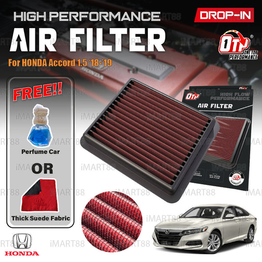 OTP Drop In Air Filter Performance Honda ACCORD 1.5 TC-P 2020 2021 2022 2023 Element Enjin Engin Washable Penapis
