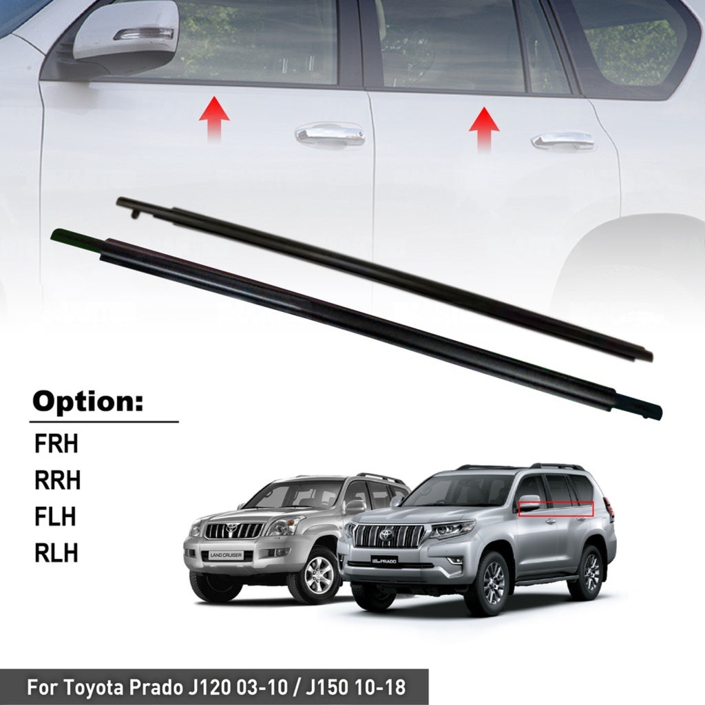 MTIS JAPAN TOYOTA Prado J120 03-09 J150 10-18 GLASS DOOR MOULDING SEAL RUBBER OUTER STRIP WINDOW GETAH TINGKAP