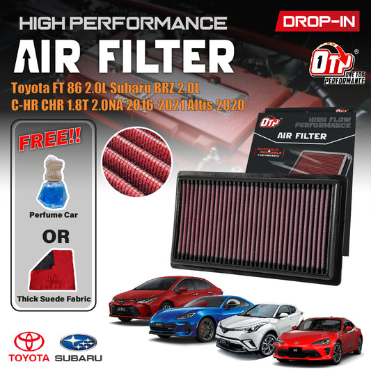 OTP Performance Drop in Air Filter Toyota GR86 ZN8 2.4L L4 Gas Engine 33-3080 Penapis Udara Enjin Kereta