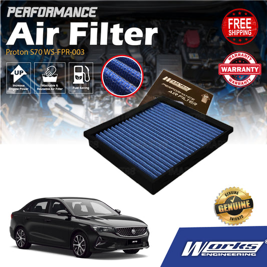 Works Engineering Drop In Air Filter Proton S70 PERFORMANCE Enjin Engin Penapis Udara POWER FPR-003