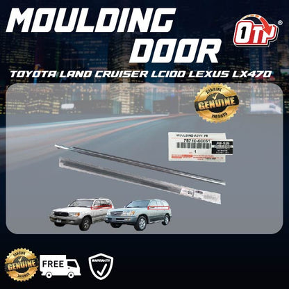 ORIGINAL TOYOTA LAND CRUISER LC100 LEXUS LX470 CHROME GLASS DOOR MOULDING SEAL RUBBER OUTER STRIP WINDOW GETAH TINGKAP