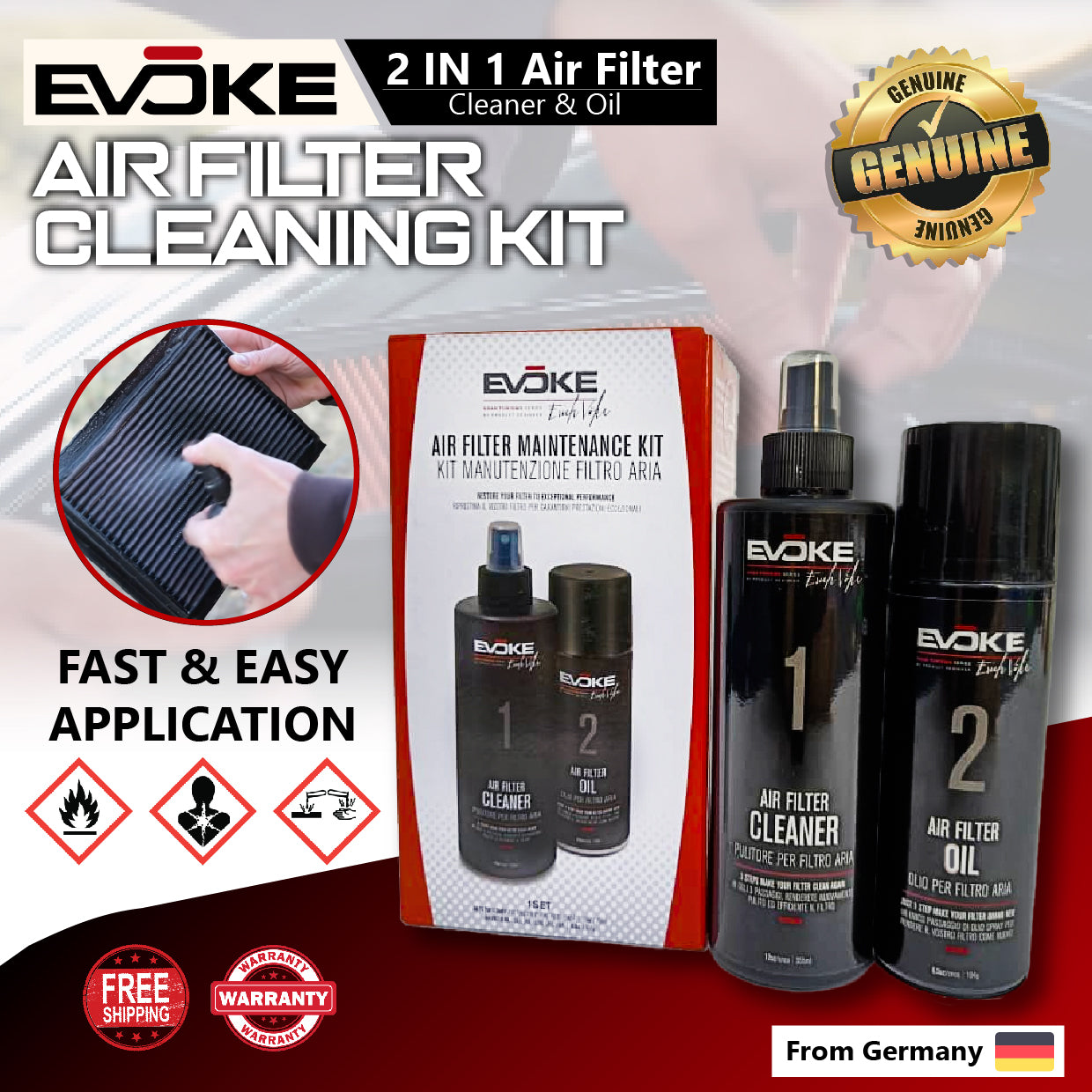 OTP Washable Drop In Air Filter Performance Toyota VIOS RUSH ARUZ MYVI AVANZA Proton Persona Mitsubishi Element