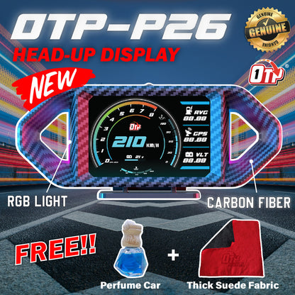 OTP P26 OBD2 Meter Gauge Speedometer Car GPS Alarm Speed Gauge display Hud Water temp RPM Turbo Boost HUD