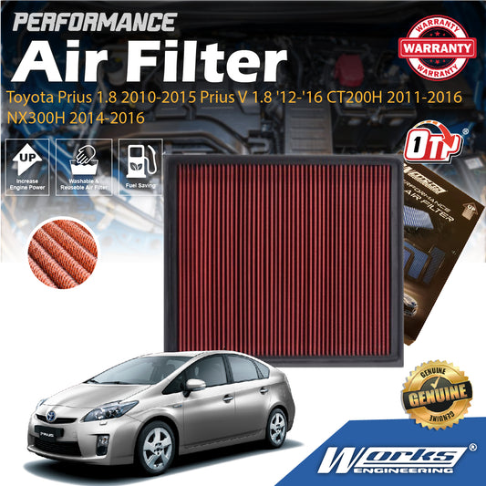 Works Engineering Air Filter Toyota Prius 1.8 2010-2015 Prius V 1.8 '12-'16 CT200H 2011-2016 NX300H 2014-2016 WS-FM-011