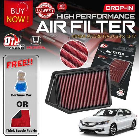 OTP DROP IN AIR FILTER HONDA ACCORD T2A 2.0 2.4cc 13-17 PERFORMANCE ELEMENT ENJIN PENAPIS WORKS WASHABLE
