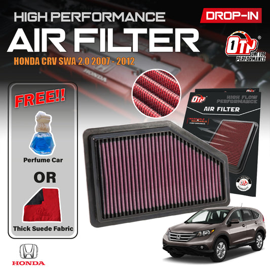 OTP Washable High Flow Air Filter Performance HONDA CRV CR-V SWA 2.0 07-12 Enjin Engin Penapis Udara 17220-RZP-Y00