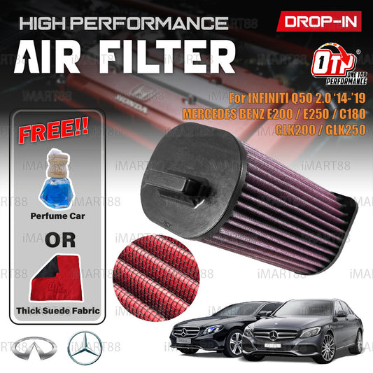 OTP WASHABLE DROP IN AIR FILTER PERFORMANCE NISSAN Q50 Mercedes W203 204 C180 C200 C230 C160 E200 E220 L4 W211