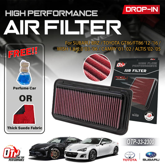 OTP DROP IN AIR FILTER PERFORMANCE SUBARU BRZ TOYOTA GT86 WISH Legend ZNE10 03-08 CAMRY ALTIS CHR Caldina 01-04