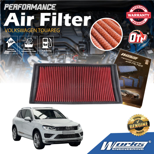 Works Engineering Air Filter Washable Suitable For Volkswagen Touareg 03-16 3.0 V6 3.6 V6 4.2 V8 F/I Diesel WS-FV-023