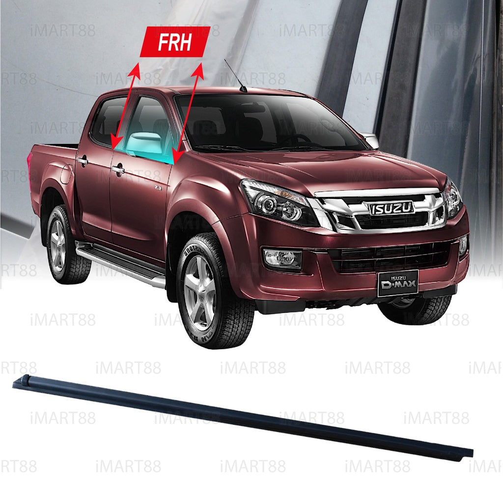 MOULDING DOOR GLASS Isuzu Dmax D Max D-Max 2012–2020 SEAL RUBBER OUTER STRIP WINDOW GETAH LUAR CERMIN TINGKAP
