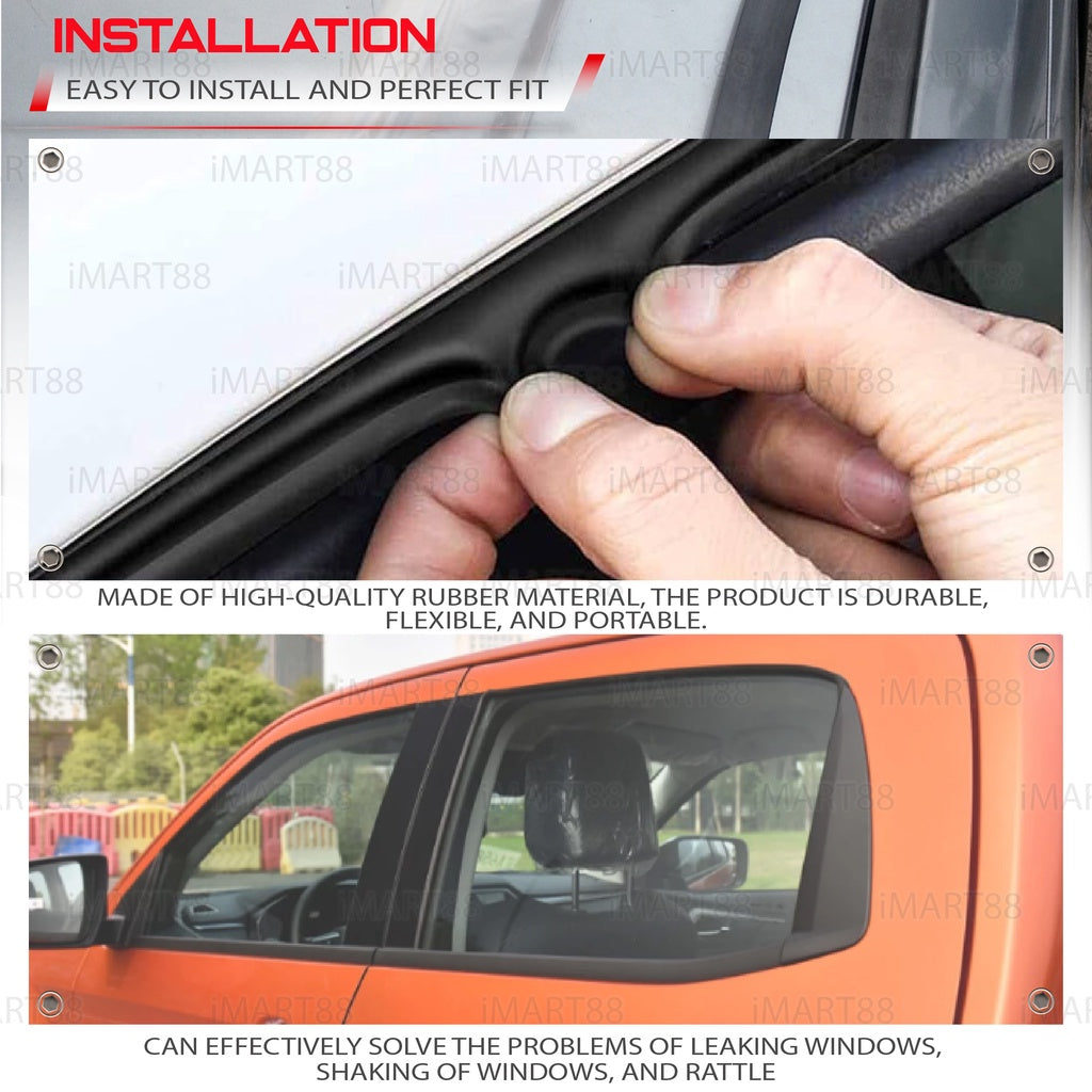 MOULDING DOOR GLASS Isuzu Dmax D Max D-Max 2012–2020 SEAL RUBBER OUTER STRIP WINDOW GETAH LUAR CERMIN TINGKAP