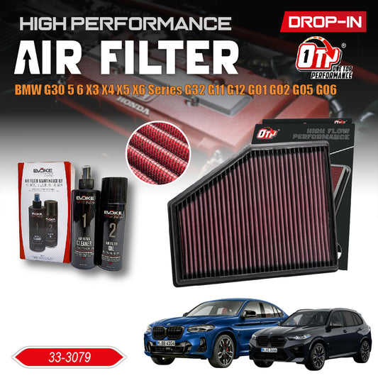 OTP BMW Performance Drop In Air Filter G30 5 6 X3 X4 X5 X6 Series G32 G11 G12 G01 G02 G05 G06 33-3079 Penapis Udara