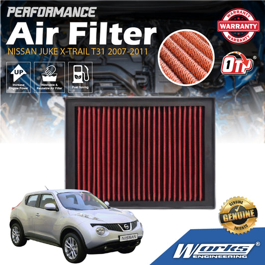 Works Engineering Air Filter For Nissan Juke 1.5 DSL X-TRAIL T31 2.5 07-11 FX37 3.7 V6 QX70 3.7 V6 WS-FM-012(Red)
