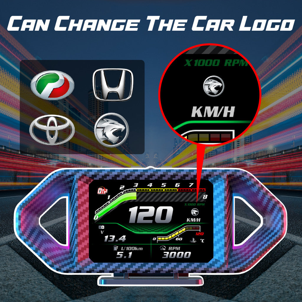 OTP P26 OBD2 Meter Gauge Speedometer Car GPS Alarm Speed Gauge display Hud Water temp RPM Turbo Boost HUD