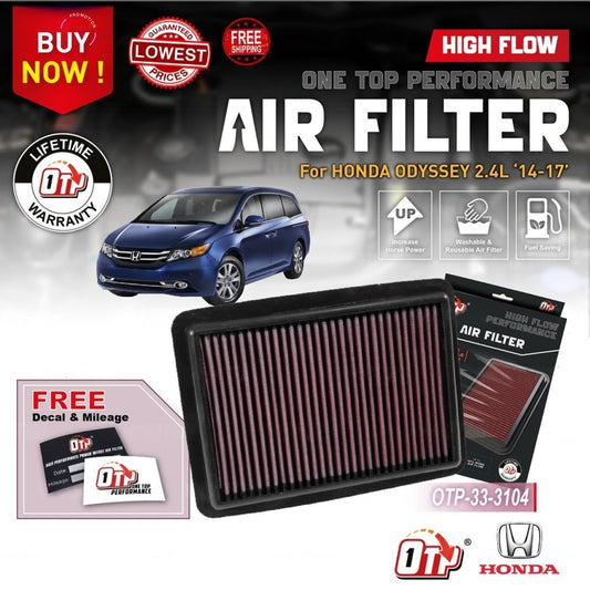OTP Drop In Air Filter Performance Honda odyssey RC1 2.4l '14-17' Enjin Penapis udara clean kit spray engine