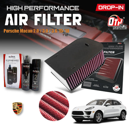 OTP Washable Drop In Air Filter Performance Porsche Macan 2.0 3.0 3.6 15-18 Enjin Engin Penapis Udara E-0660