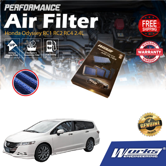 Works Engineering Air Filter Honda Odyssey RC1 RC2 RC4 2.4L Elysion 2014 2015 2016 2017 2018 2019 2020 Element Cleaning