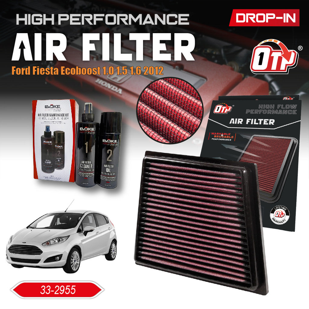 OTP Performance Drop in Air Filter Ford Fiesta Ecoboost 1.0 1.5 1.6 2012 33-2955  Penapis Udara Enjin Kereta