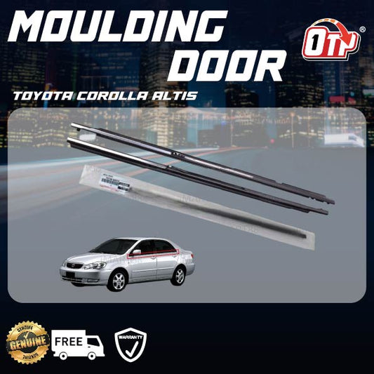 ORIGINAL TOYOTA COROLLA ALTIS '01-'06 CHROME GLASS DOOR MOULDING SEAL RUBBER OUTER STRIP WINDOW GETAH TINGKAP