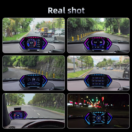 OTP-H024 P3 OBD2 Meter Gauge Meter Car GPS Alarm Speed Head-Up LCD display Water temp RPM Turbo Boost HUD engine status