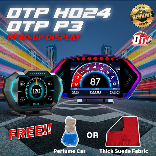 OTP-H024 P3 OBD2 Meter Gauge Meter Car GPS Alarm Speed Head-Up LCD display Water temp RPM Turbo Boost HUD engine status