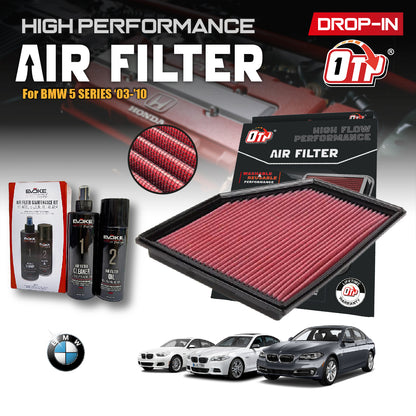 OTP Washable Drop In Air Filter Performance BMW 5 6 Series Z4 E60 E61 528i 525i 530i 630i 520i 2003-2011 Element