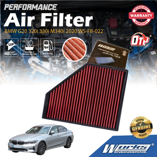 Works Engineering Air Filter Washable Suitable For BMW G20 320i 330i M340i 2020 WS-FB-022