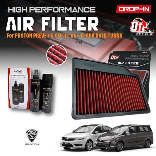 OTP Washable Drop In Air Filter Proton SUPRIMA S PREVE CFE EXORA BOLD 1.6L Turbo Engine Enjin Performance