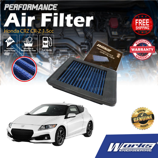 Works Engineering Air Filter Honda CRZ CR-Z 1.5cc 2010 2011 2012 2013 2014 2015 2016 Element Filter Cleaning Oil