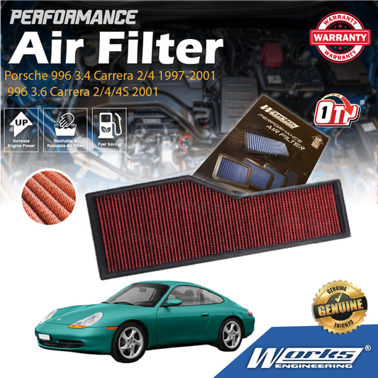Works Engineering Air Filter For Porsche 996 3.4 Carrera 2/4 1997-2001 996 3.6 Carrera 2/4/4S 2001 WS-FPO-001(Red)