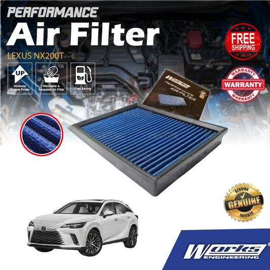 Works Engineering Drop In Air Filter LEXUS NX200T '15-ON Element Enjin Engin Penapis Udara WS-RM-001 Cleaner Oil