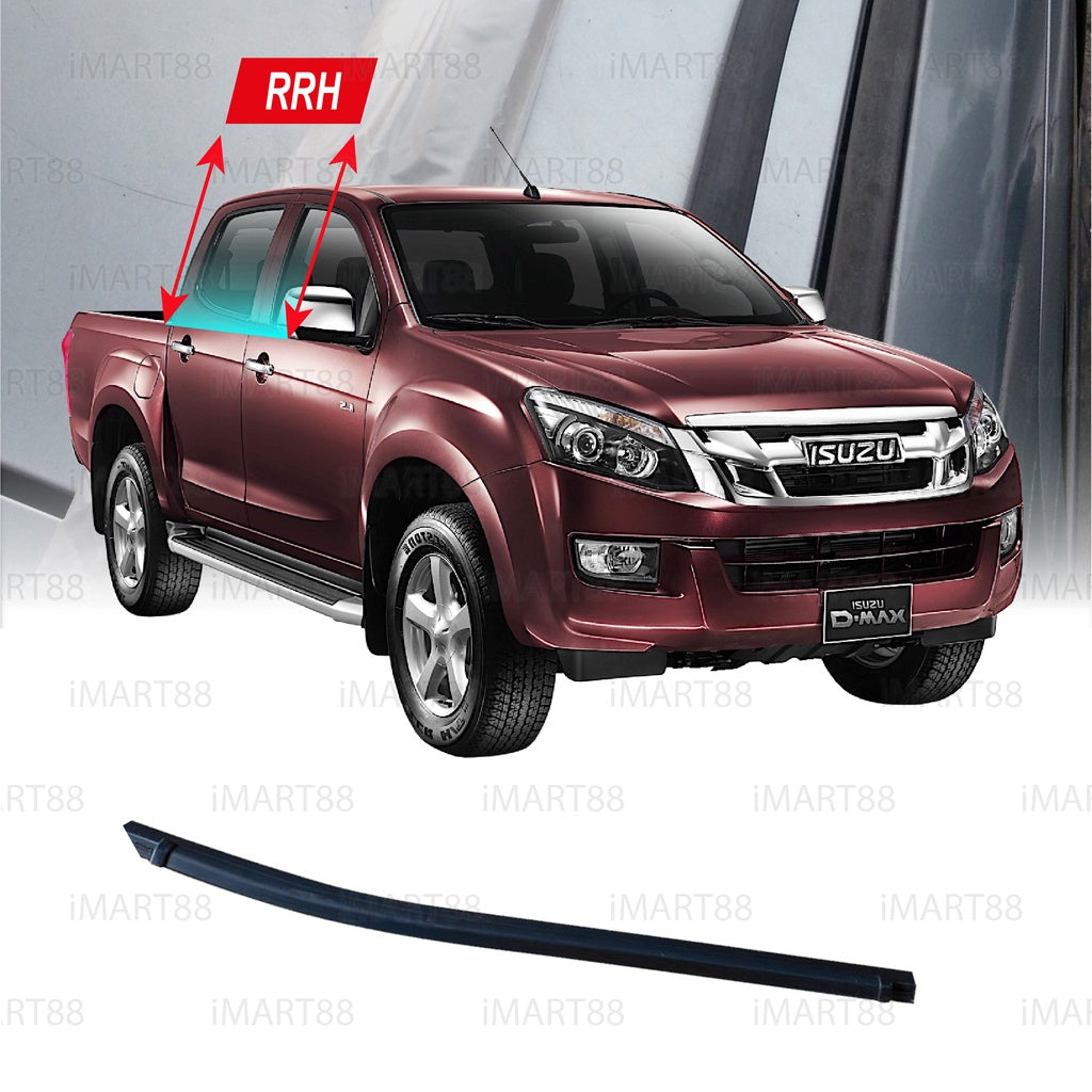 MOULDING DOOR GLASS Isuzu Dmax D Max D-Max 2012–2020 SEAL RUBBER OUTER STRIP WINDOW GETAH LUAR CERMIN TINGKAP