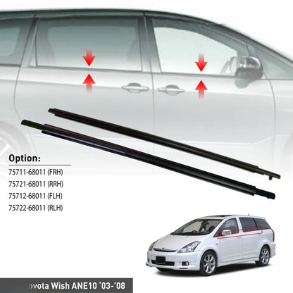 ORIGINAL TOYOTA WISH ANE10 ZNE10 '03-'08 GLASS DOOR MOULDING SEAL RUBBER OUTER STRIP WINDOW GETAH TINGKAP 75712-68011