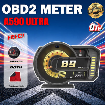OTP A590 ULTRA H402 Meter Proton Perodua OBD2 Gauge Speedometer Car GPS Alarm Speed Gauge Display Hud Water Temp