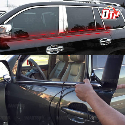 MTIS TOYOTA LAND CRUISER LC200 2008 - 2016 GLASS DOOR MOULDING BLACK SEAL RUBBER OUTER STRIP WINDOW GETAH LUAR TINGKAP