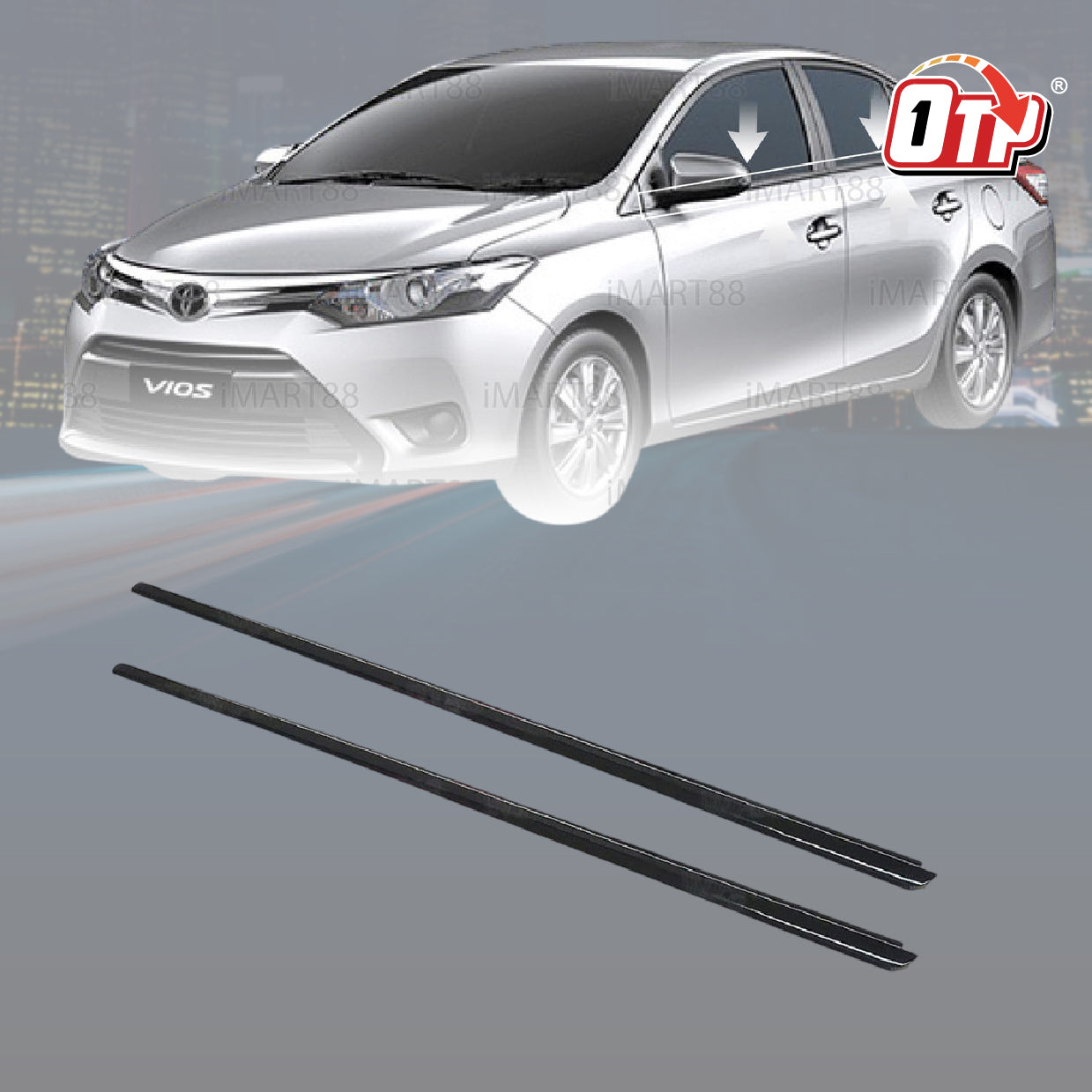 MTIS TOYOTA VIOS NCP150 '13-'18 GLASS DOOR MOULDING SEAL RUBBER OUTER STRIP WINDOW GETAH LUAR TINGKAP 68230-0D160