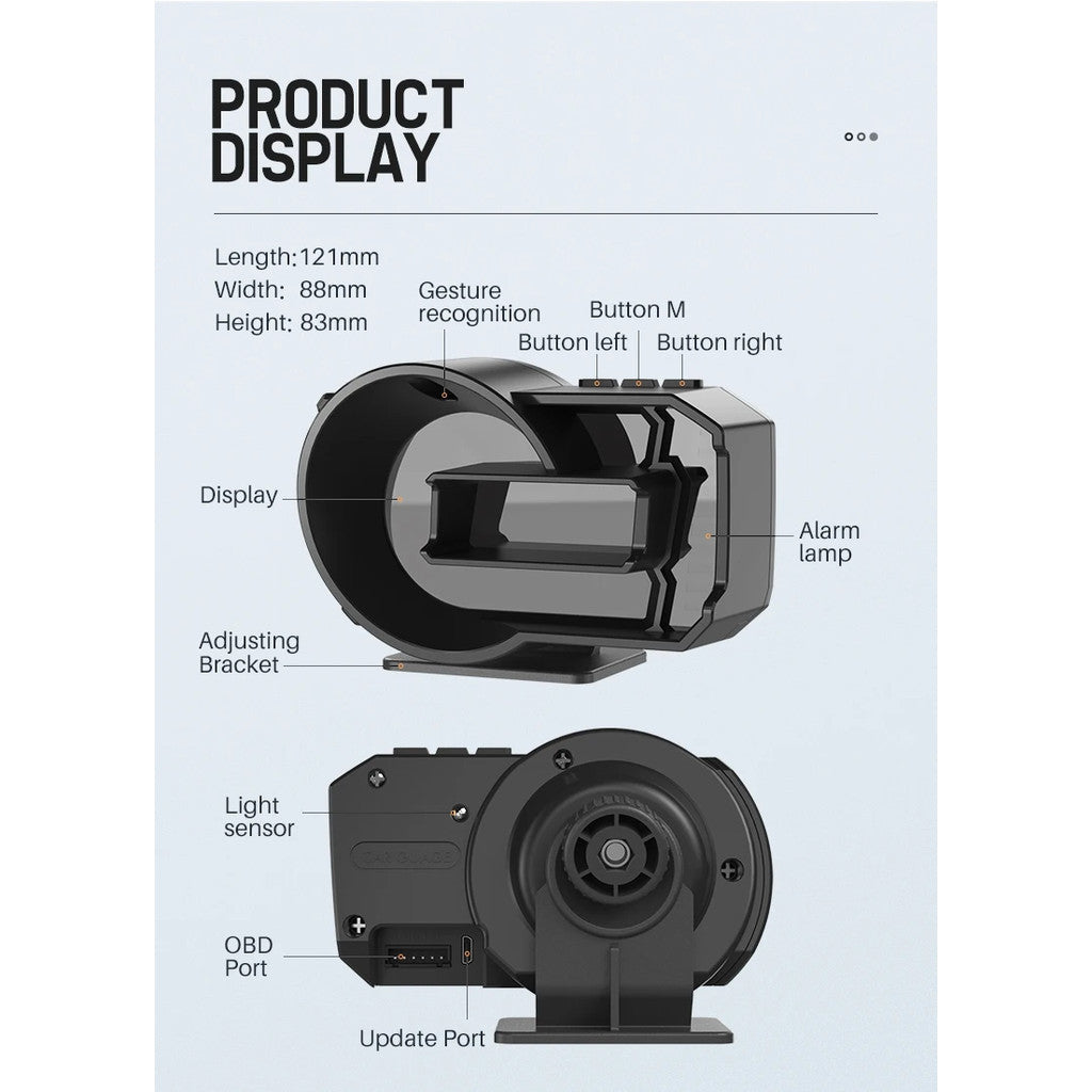 OTP A590 ULTRA H402 Meter Proton Perodua OBD2 Gauge Speedometer Car GPS Alarm Speed Gauge Display Hud Water Temp