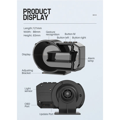 OTP A590 ULTRA H402 Meter Proton Perodua OBD2 Gauge Speedometer Car GPS Alarm Speed Gauge Display Hud Water Temp
