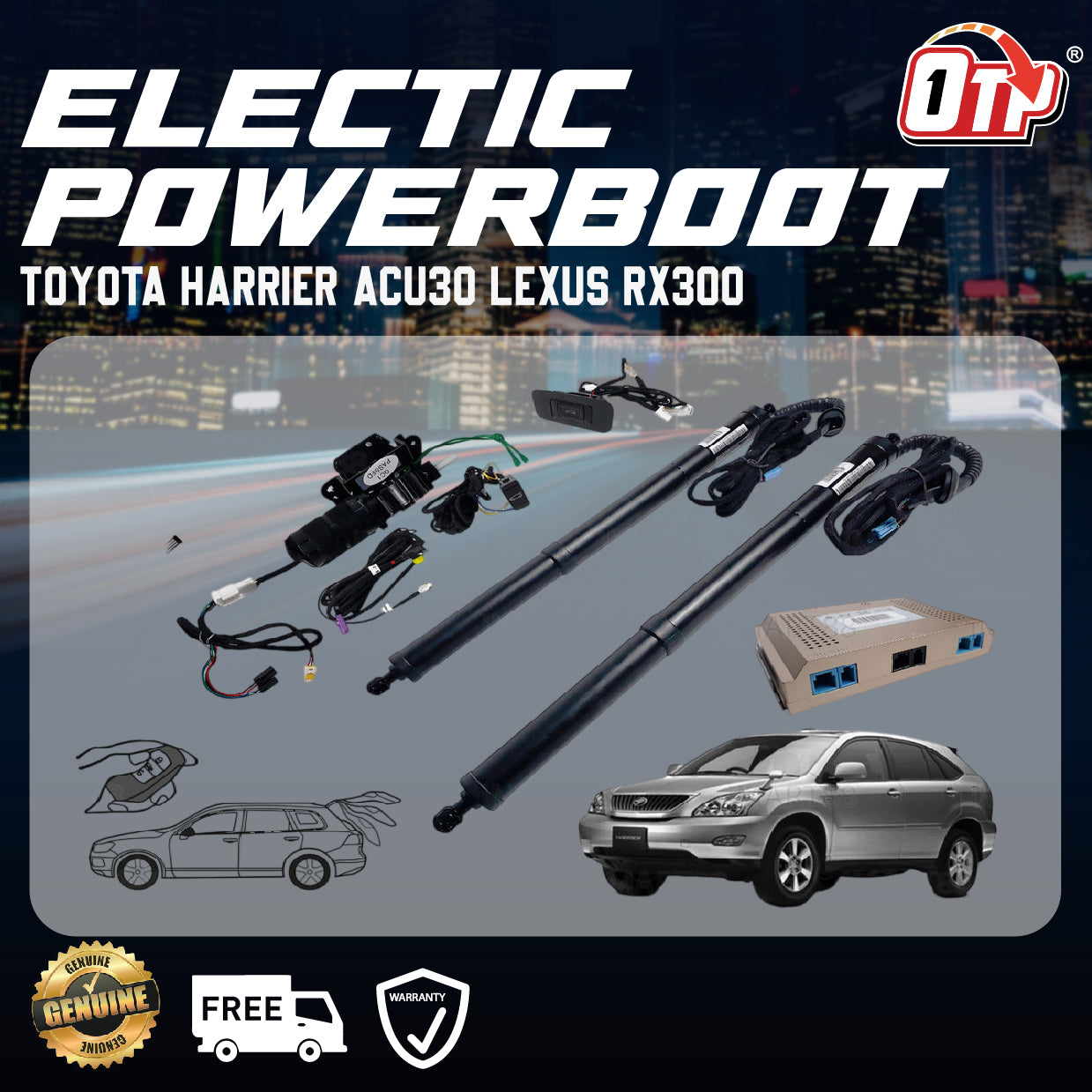 OTP Toyota Harrier ACU30 LEXUS RX300 '03-'13 - Power Tailgate Set + Kick Sensor
