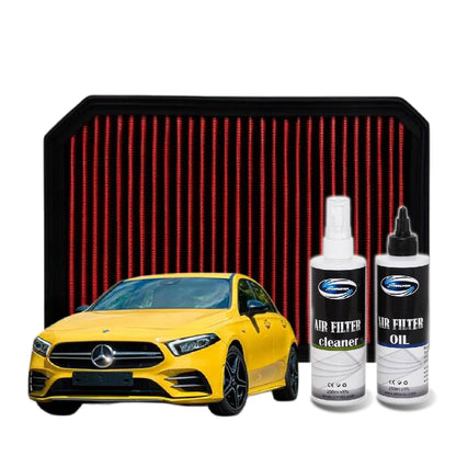 Works Engineering Air Filter Washable Suitable For Mercedes Benz A35 AMG CLA35 AMG 4MATIC 2.0 2019 WS-FM-018(Red)