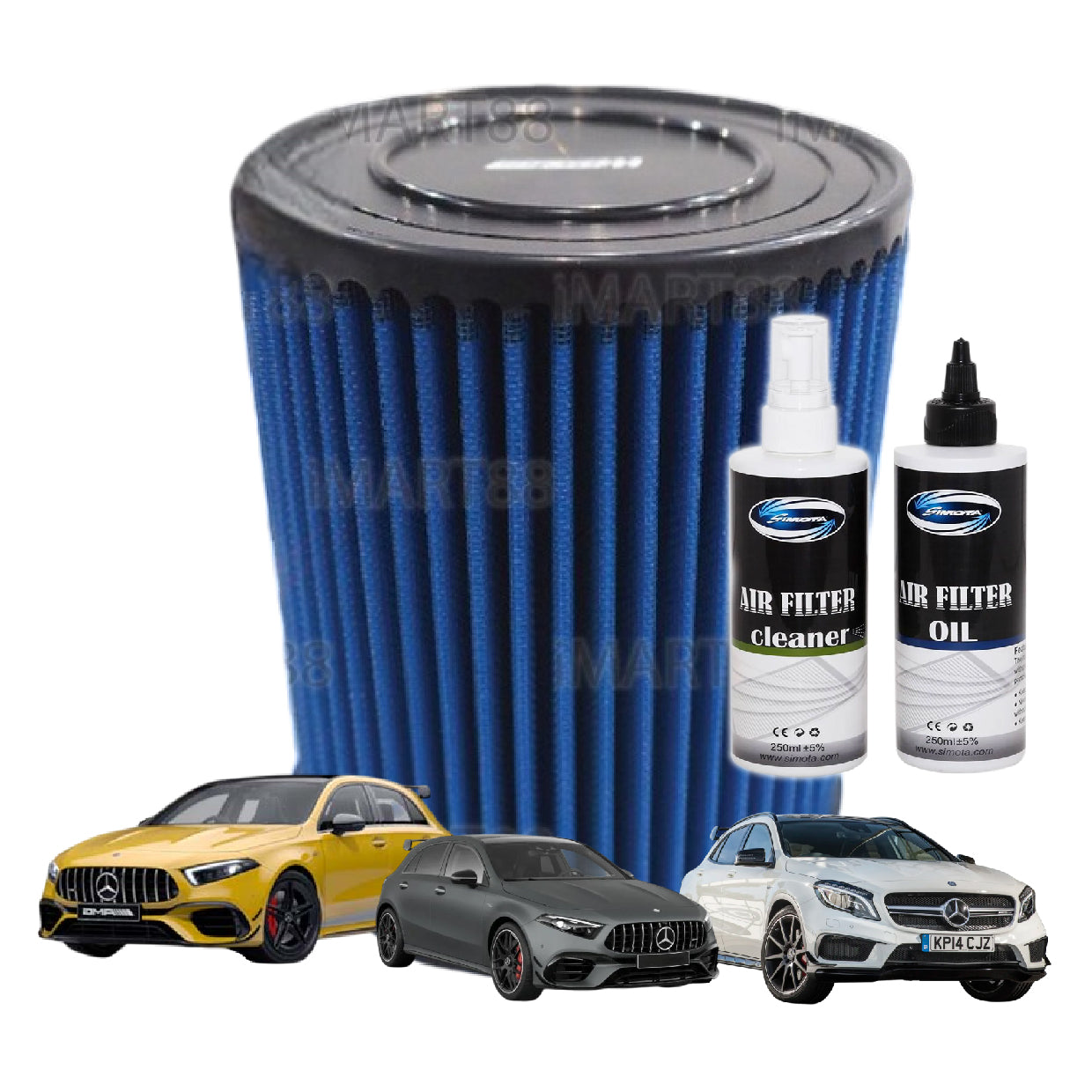 Add HP+ Mercedes Benz CLA45 A45 GLA45 AMG 2.0 2014-2019 Works Engineering Drop In Air Filter High Performance Washable